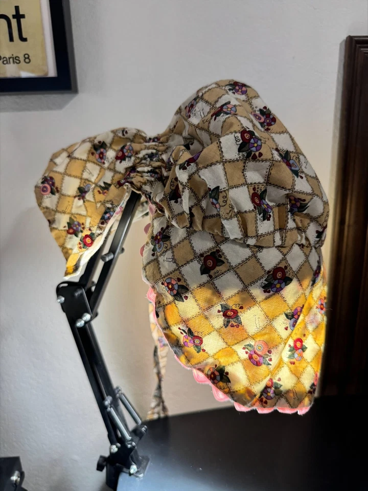 3 Charming Handmade Vintage Pioneer Prairie Bonnets – Calico Costume Sunbonnets - Image 4 of 4