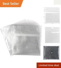 100 Pack of Crystal Clear Resealable CD Jewel Case Sleeves - Protect Your Music