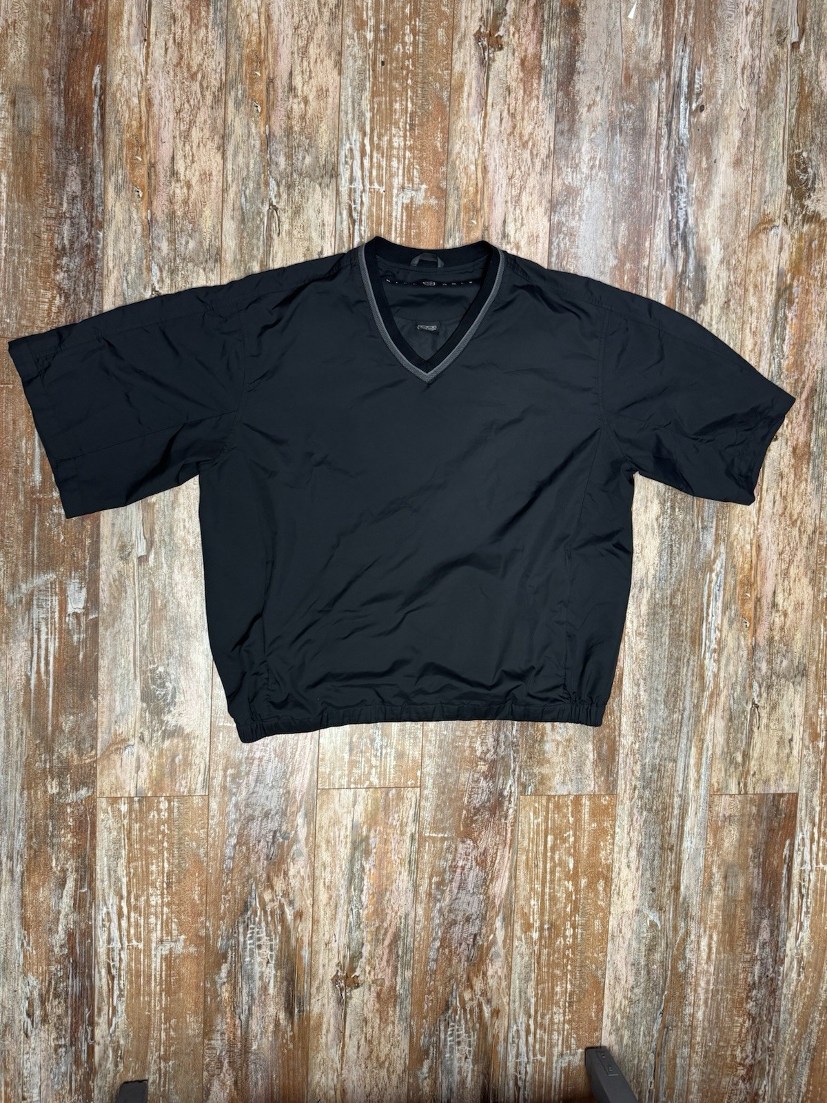 3/4 Sleeve Pull Over Windbreaker Rain Jacket Size Xl Black
