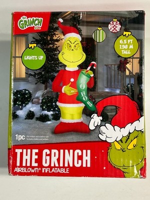 Airblown Inflatable Gemmy Dr. Seuss The Grinch 6.5 Ft Christmas Light Up X-Mas