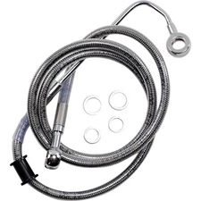 Drag Specialties 1741-5780 Extended Stainless Steel Front Brake Line Kit - Clear