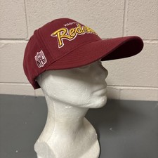 Vintage Reebok Washington Redskins Commanders Script Dad Hat Adjustable Burgundy