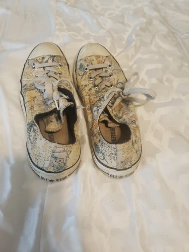 Sneakers basse Converse donna 10 design floreale usate