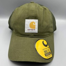 Carhartt Trucker Hat Men Green Mesh Snap Back Cap New