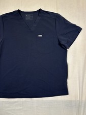 FIGS Unisex Medical Scrub Top XXL Navy Solid Pattern Technical Collection
