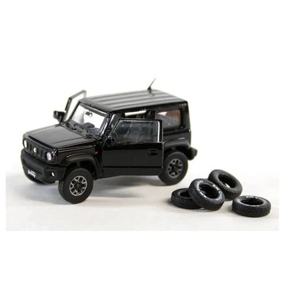 Suzuki Jimny Sierra JB74  Black + Extra Tires LHD ** BM Creations 1:64