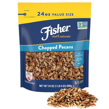 Fisher Chef'S Naturals Unsalted Chopped Pecans 24 Oz Resealable Bag, Unsalted Ra