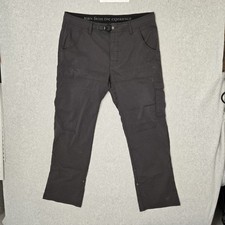 Prana Men Pants 36x32 Gray Elastane Nylon Stretch Zion Cargo Belted 32" Inseam