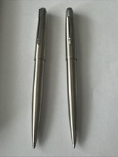 2 bolígrafos Parker vintage de acero inoxidable