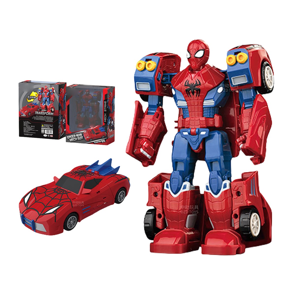 The Avengers Iron Man/spider-man Transformable Vehicle Car M