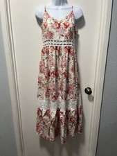 New Without Tags, Shein Spaghetti Strap Crochet Cutout Trim Maxi Dress ￼￼