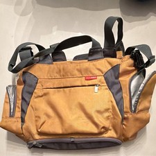 Skip Hop Orange Solid Tote Diaper Bag with Adjustable Strap  Many Inner Pockets