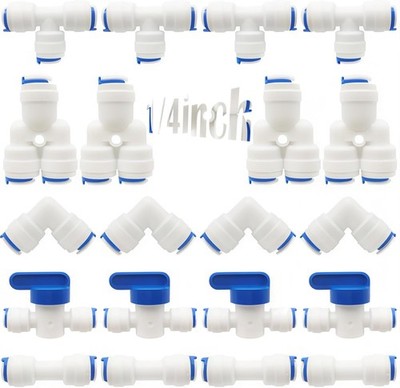 Wasserfilter Anschluss Set 20 Stück Steckverbinder Schlauch RO Osmose Zuhause