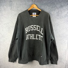 Vintage Russell Athletic Sweatshirt Men XXL Black Crewneck Spell Out Made In USA