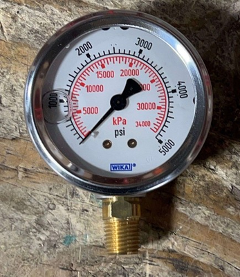 #ad WIKA 8345350 Pressure Gauge 2.5in 5000 PSI 1 4quot; NPT Bottom Mount kPa Dial Analog $31.99