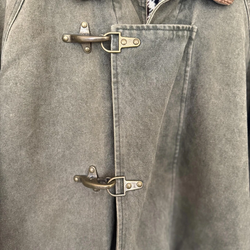 GAP Jacket Men's M Green VTG Fireman Wool Lobster Clasp Rare - Image 2 of 4