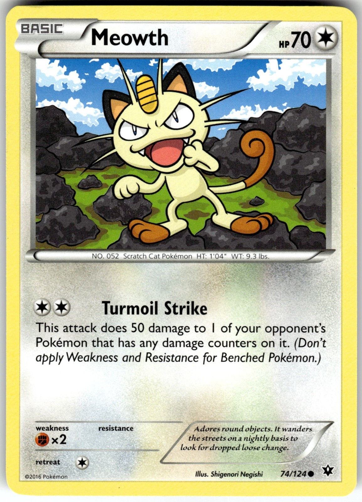 Meowth XY - Fates Collide 74/124 2016 NM