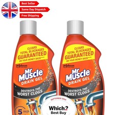 Fast Acting Drain Unblocker Gel - 1000ml Twin Pack, Works 3x Better Than Bleach