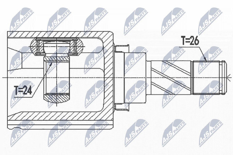 Fits NTY NPW-NS-099 INNER CV JOINT
