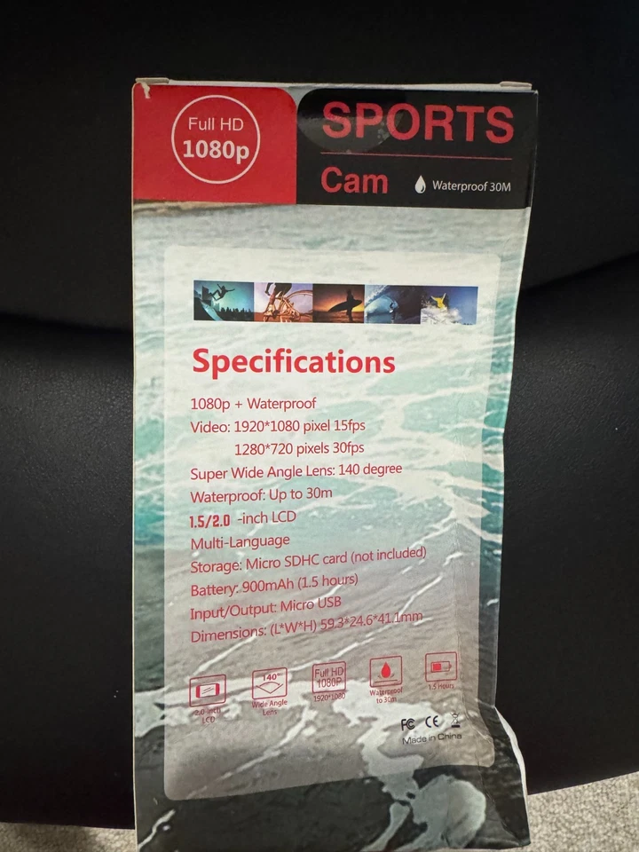 Sport Action Camera - Black - Image 3 of 3