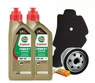 CASTROL PIAGGIO NGK KIT/TAGLIANDO CASTROL 5W40 FILTRO OLIO ARIA CANDELA BEVERLY SCARABEO 400 500