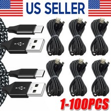 Lot USB-C to USB C Type-C Fast Charging Data SYNC Charger Cable Cord 3/6FT LONG