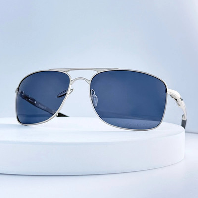 Oakley Gauge 8 OO4124 Chrome Frame Galaxy Chrome Polarized Sunglasses