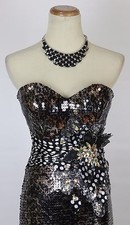 Size 0 Tony Bowls $500 Mermaid 0 Strapless Sequin Long Gown Prom Formal Multi