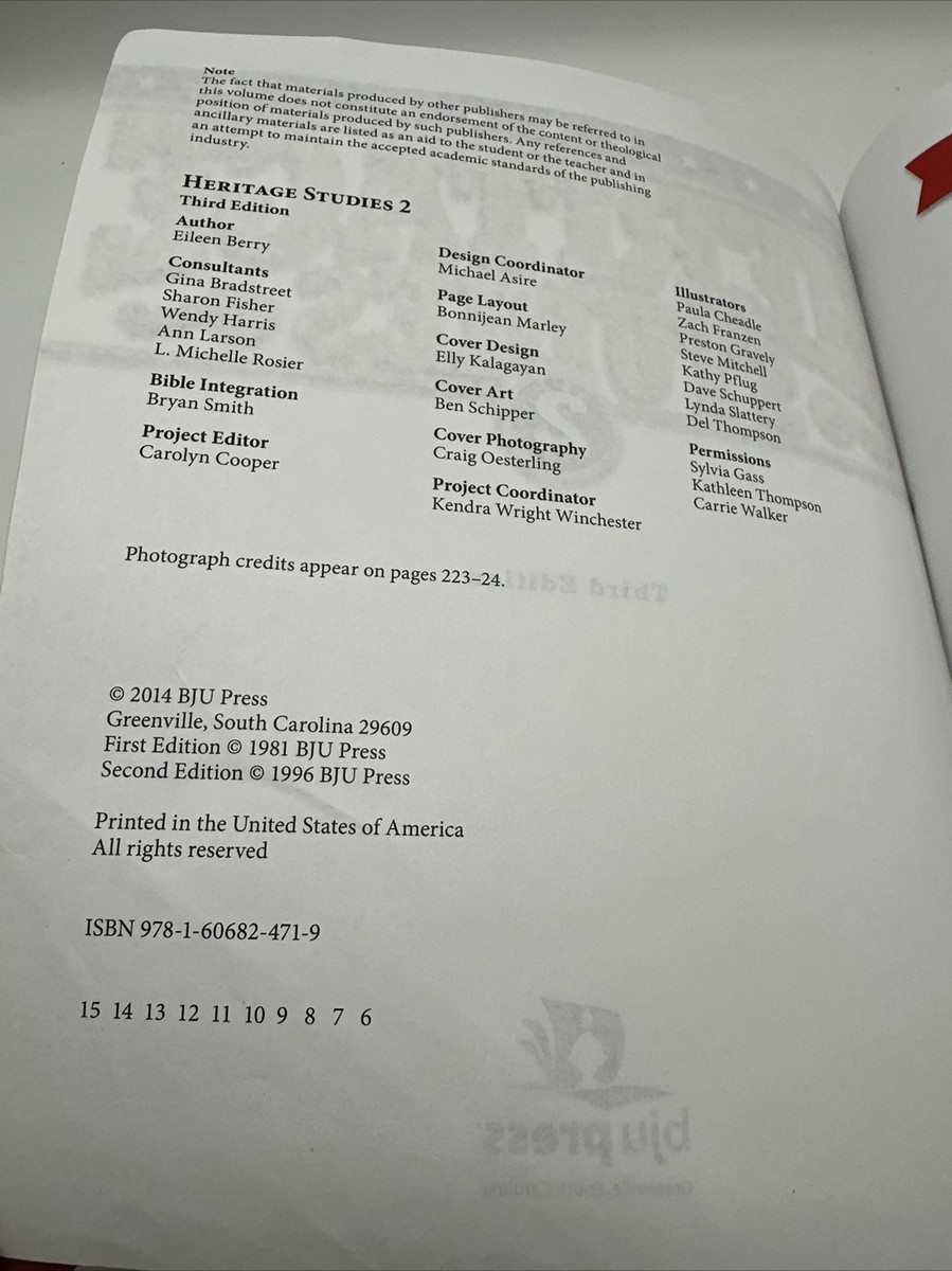 BJU Heritage Studies 2 Student Text & Tests (3rd Edition) 3rd