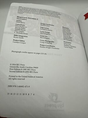 BJU Heritage Studies 2 Student Text & Tests (3rd Edition) 2nd