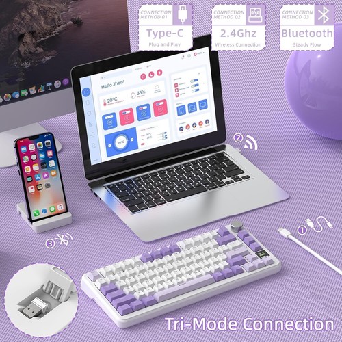 ATTACK SHARK X85PRO 75% Wireless Mechanical Keyboard with TFT Display & Knob - Picture 5 of 42