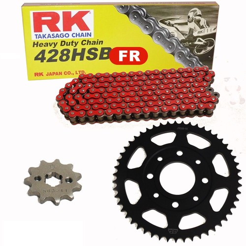 Kit de Cadena Apropiado para Suzuki Jr 80 82-03 RK Fr 428 Hsb 96 Abierto Rojo