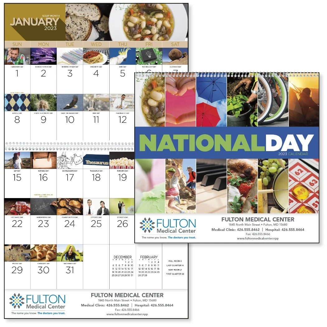 Promote your business with National Day Wall Calendar Printed with logo +  Text | eBay