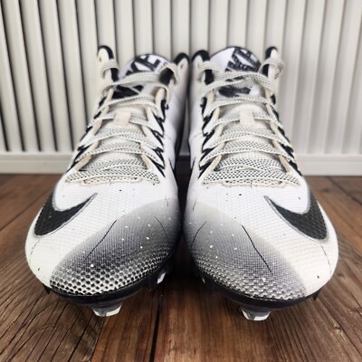 Nike Skin Alpha Pro 2 Mens 11 White Black Mid TD Football Cleats Sport Athletic Nike Skin Alpha Pro 2 Mens 11 White Black Mid TD Football  main image 4