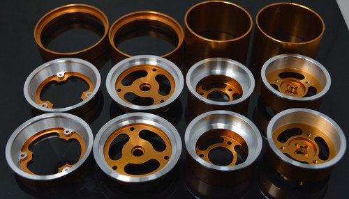 Vintage 1.5" Aluminum Wheel 3 Pieces For Team Associated RC10 Gold-Dhawk Racing - Picture 2 of 3