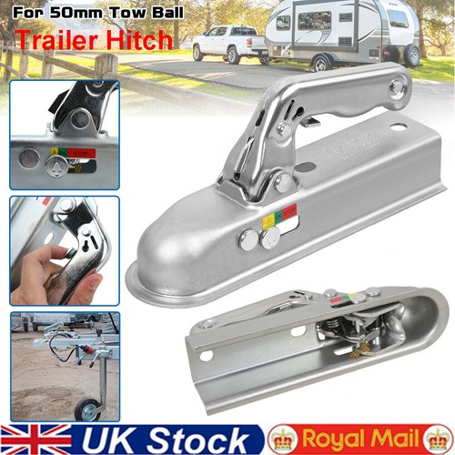 HEAVY DUTY 50MM TRAILER TOWING HITCH Coupling Tow Bar Ball Draw Pressed Steel GB
