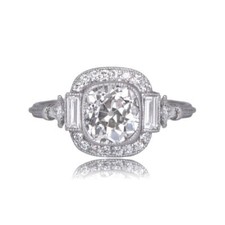 Vintage 2.00 CT White Cushion Cut CZ Three Stone Engagement Ring In 925 Silver