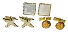 Vintage Gold Tone & Mother of Pearl Cuff Links – 1 Swank 1 Shields – YOU PICK