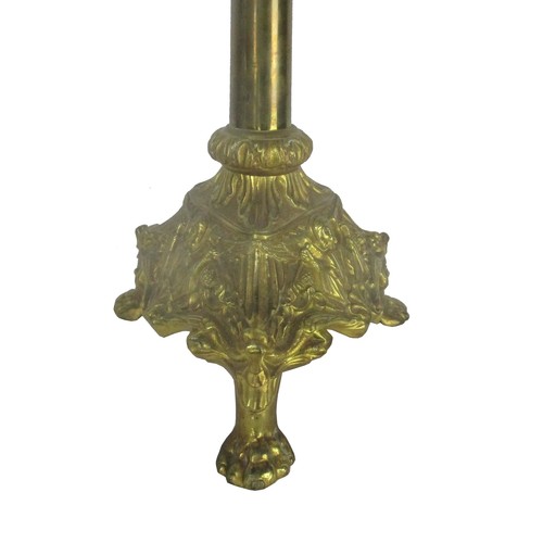 Large Antique Candle Holder Candlestick Church Altar Monastery Brass Cherub Ange - Bild 7 von 9