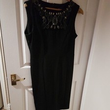 M Co Size 14 Black Beaded Party Dress