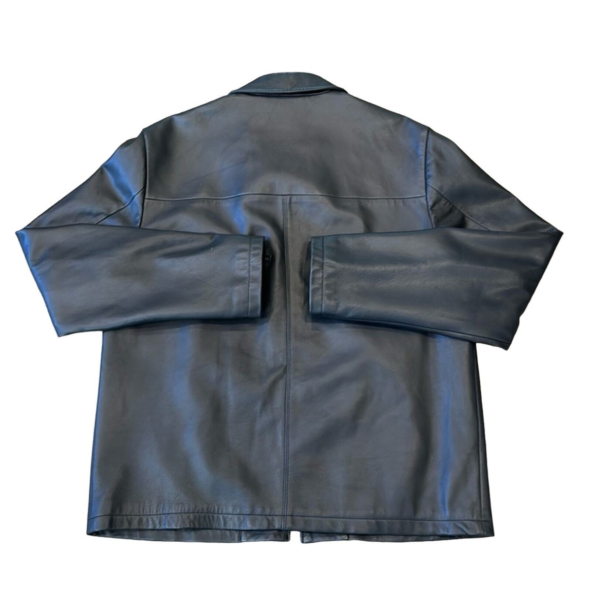 Burberry Men's Soft Leather Full Zip Jacket Black Size L/XL | eBay