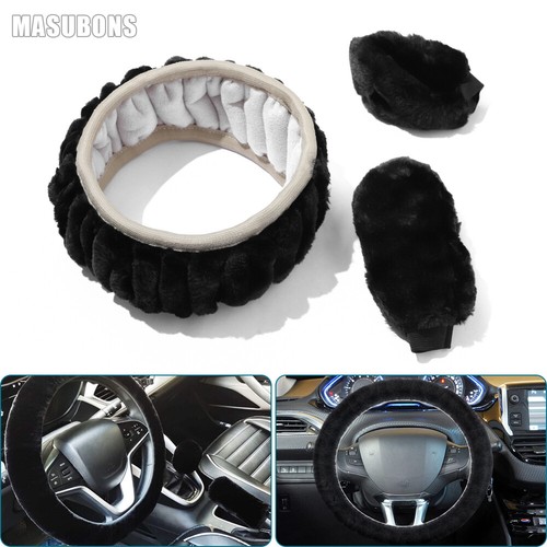 15" Faux Sheepskin Steering Wheel Cover Universal fits Dodge Challenger Charger - Picture 12 of 19