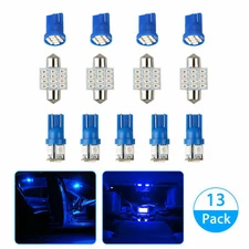 USA 13x Interior Package Kit for Dome License Plate Lamp Bulbs Blue LED Lights W