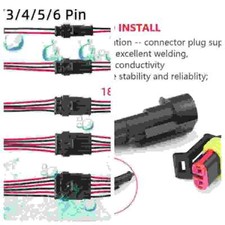 Waterproof 2/3/4/6Pin Car Male Female Electrical Connector Plug 18AWG Cable Set