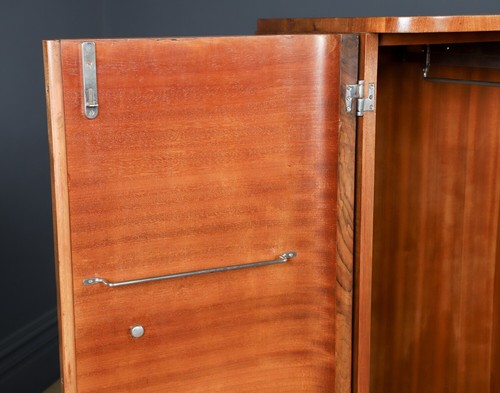 Armario pequeño antiguo inglés Art Deco de nogal de dos puertas Tallboy c. 1930 - Imagen 14 de 24