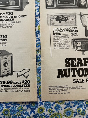 Vintage 1981 Sears Holiday Sales Print Ad Timing Light Cassette Radio Ad - Picture 5 of 9
