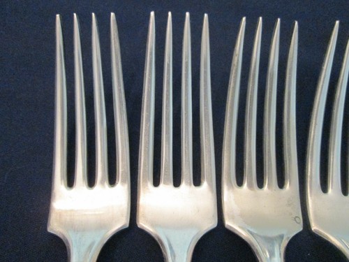 SET 6 DINNER FORKS! Vintage ROGERS INT'L silverplate: OLD COLONY pattern LOVELY - Picture 4 of 7