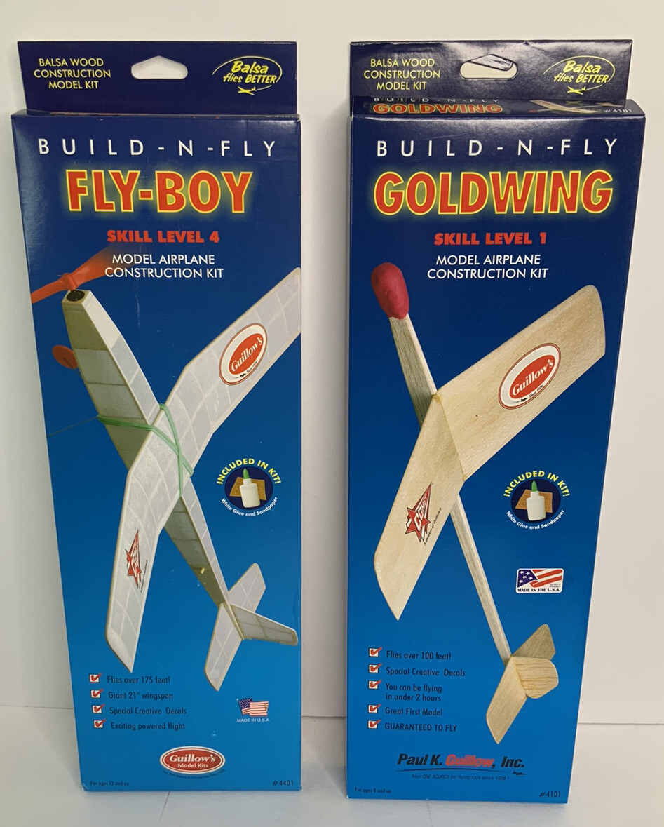 Guillows Fly Boy Gold Wing Build N Fly Model Kit 4401 4101 Model