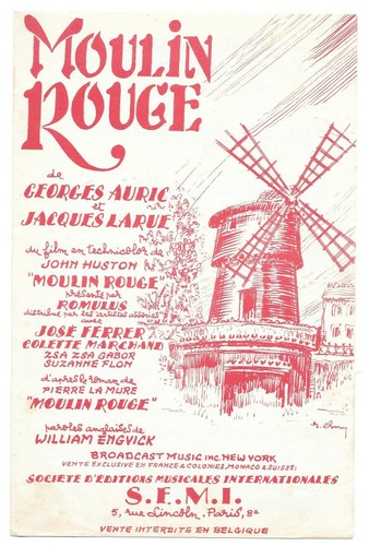 MOULIN ROUGE von Georges AURIC & Jacques LARUE Romulus Huston José FERRER im Jahr 1953 - Bild 1 von 2