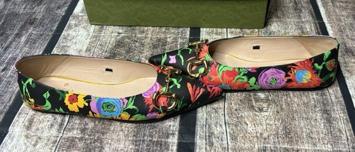 Gucci X Ken Scott Deva Floral Leather Flats Women's Size 38 Convertible Pointed - Picture 5 of 20